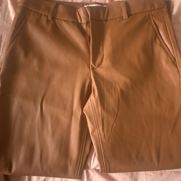 Zara Pants & Jumpsuits Zara Chocolate Brown Faux Leather Pants